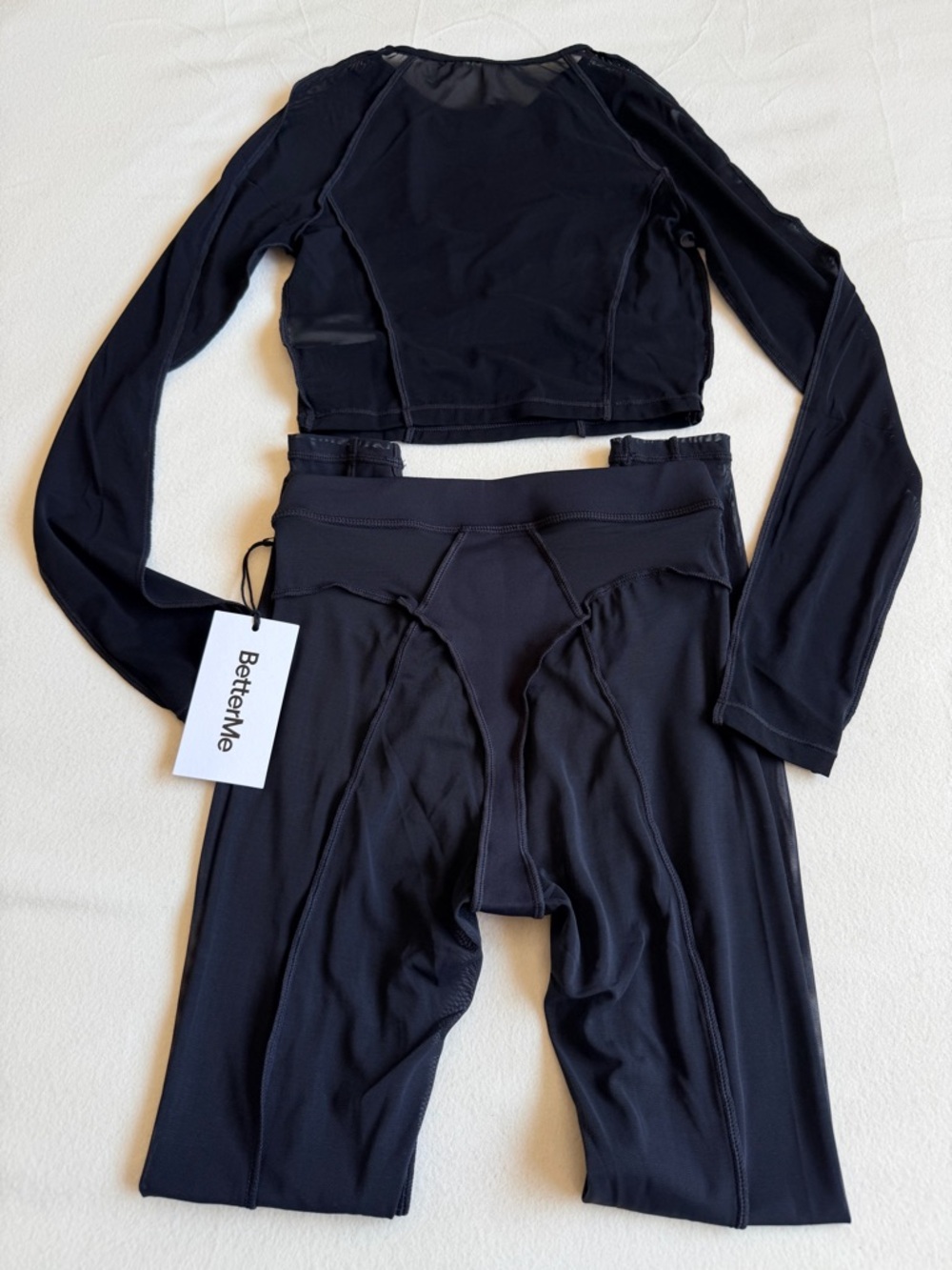New BetterMe Semi-Sheer High-Rise Leggings and Contoured Sheer Long Sleeve Crop - Picture 11 of 11